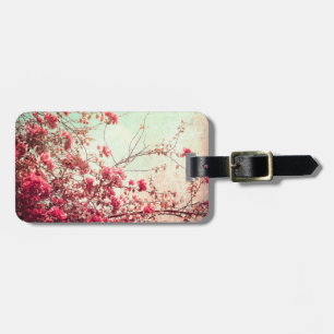 Cherry Blossom Blume Bloral Red Blue Gepäckmarke Gepäckanhänger