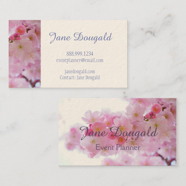 Cherry Blossom Blume Custom Business Card Visitenkarte (Vorne/Hinten)