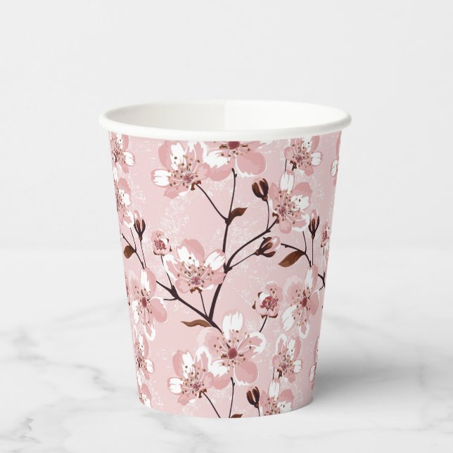Cherry Blossom Blume Muster Pappbecher (Links)
