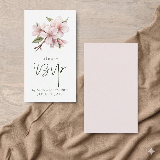 Cherry Blossom Blume UAWG Enclosure Card Begleitkarte (Cherry blossom pink RSVP enclosure card.)