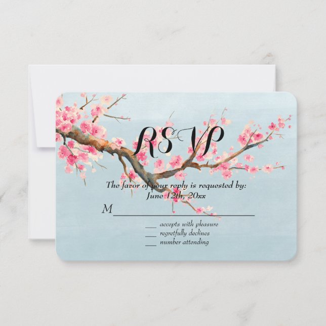 Cherry Blossom Blume UAWG RSVP Karte (Vorderseite)