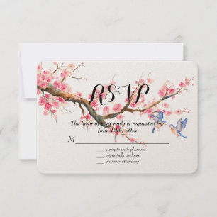 Cherry Blossom Blume und Birds UAWG RSVP Karte