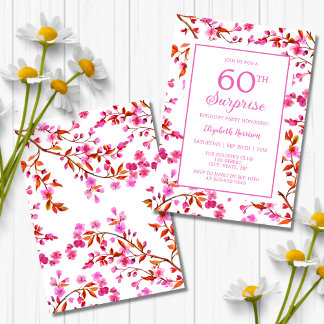 Cherry Blossom Blumenüberraschung Rosa Geburtstag Einladung
