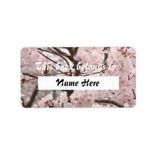 Cherry Blossom Book Label Adressaufkleber
