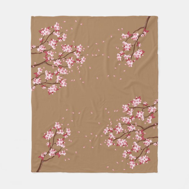 Cherry Blossom Branches Custom Fleece Blanket (Vorderseite)