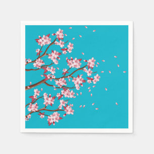 Cherry Blossom Branches Custom Paper Napkins Serviette