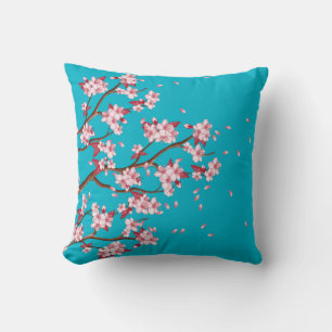 Cherry Blossom Branches Custom Throw Pillow Kissen