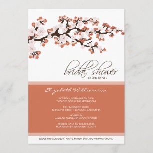 Cherry Blossom Bridal Dusche Einladung (Korallen)