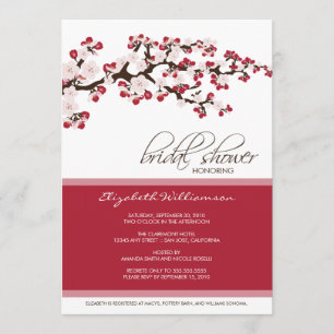Cherry Blossom Bridal Shower Invitation (crimson) Einladung
