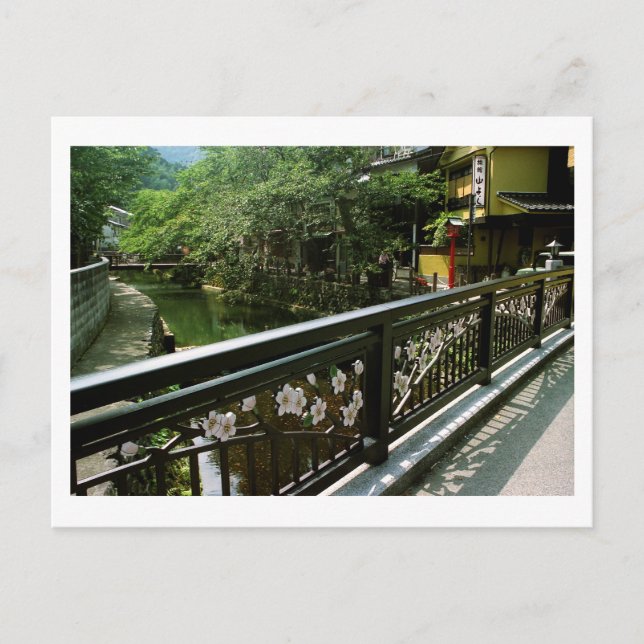 Cherry Blossom Bridge in Kinosaki Postkarte (Vorderseite)