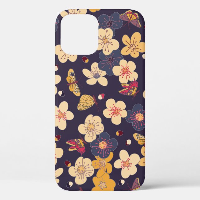 Cherry Blossom Butterfly Asian Print Case-Mate iPhone Hülle (Rückseite)