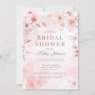 Cherry Blossom Butterfly Brautparty Einladung