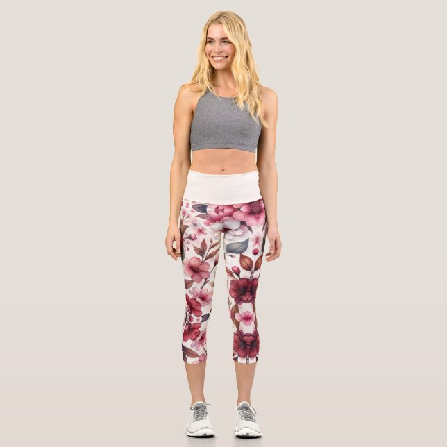 Cherry Blossom Capri Leggings (Vorderseite)