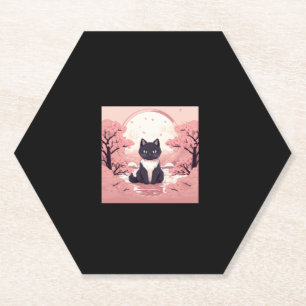 Cherry Blossom Cat_ Japans Halloween-Magie Untersetzer