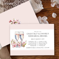 Cherry Blossom Champagne Hochzeitsessen Probe