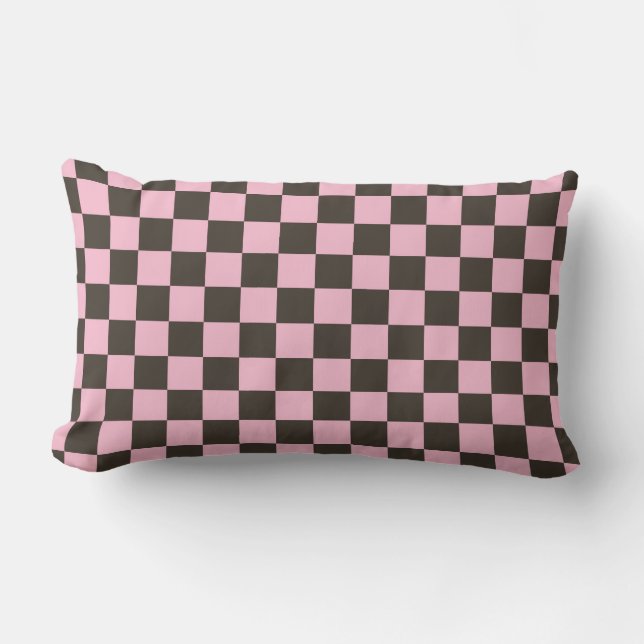 Cherry blossom checkered board pattern lendenkissen (Vorderseite)