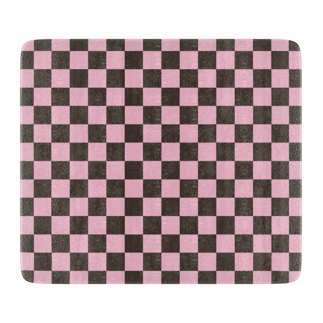 Cherry blossom checkered board pattern schneidebrett (Vorderseite)