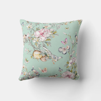 Cherry Blossom Chinoiserie über dem Wasser Kissen