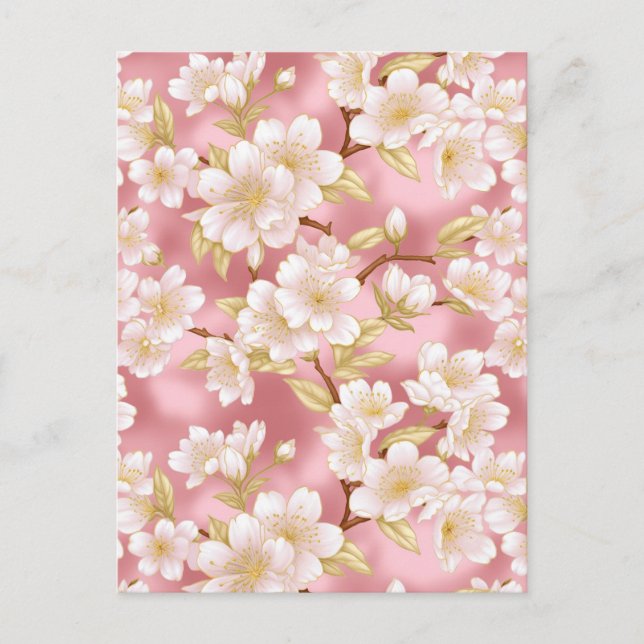Cherry Blossom Chiyogami Postkarte (Vorderseite)