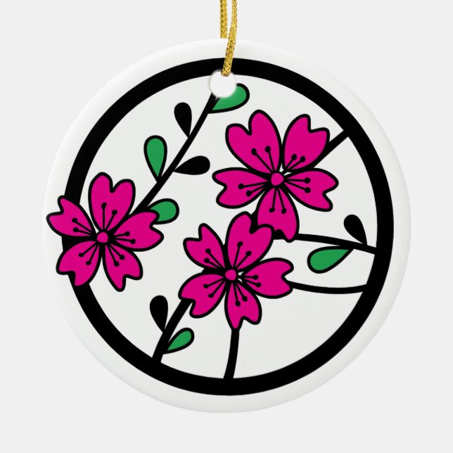 CHERRY BLOSSOM CIRCLE KERAMIK ORNAMENT (Vorne)