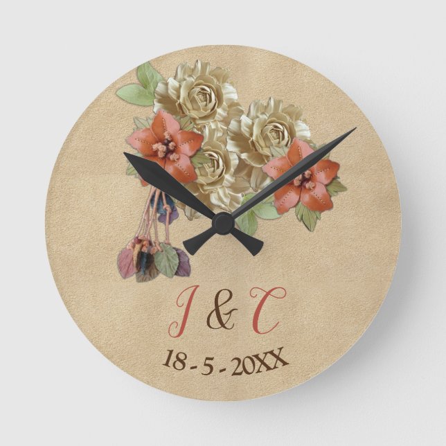 Cherry Blossom Clock Runde Wanduhr (Vorderseite)