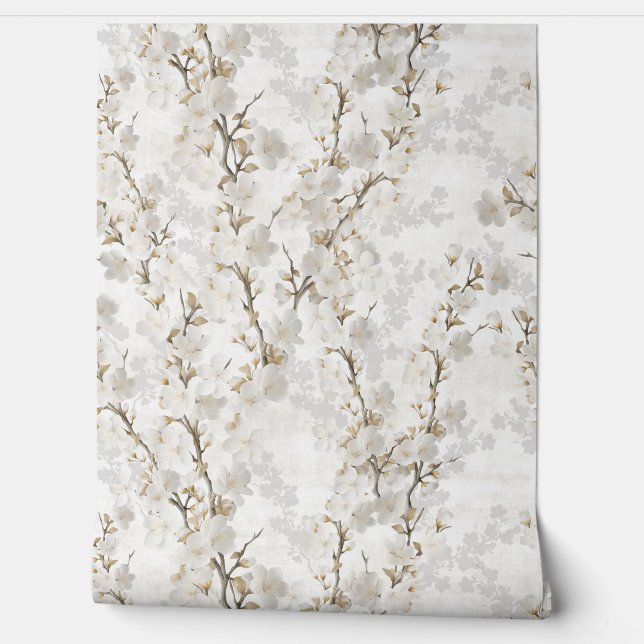 Cherry blossom - crem soft wallpaper rolls tapete (Abrollen)