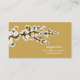 Cherry Blossom Custom Business Cards (Gold) Visitenkarte