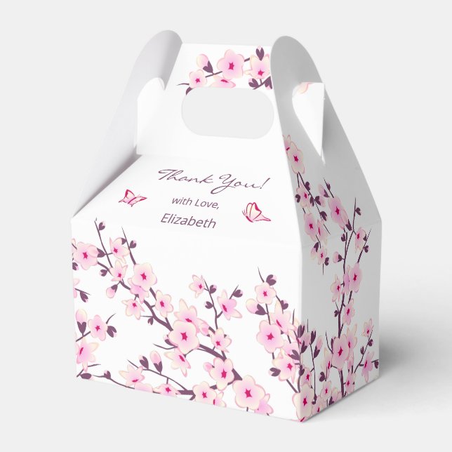 Cherry Blossom Custom Thank You Favor Box Geschenkschachtel (Vorderseite)