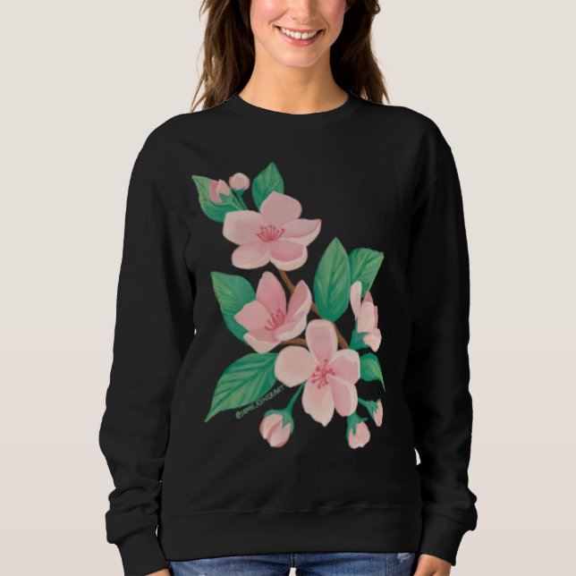 Cherry Blossom Cute Hand Drawn Plant Flower Sweatshirt (Vorderseite)