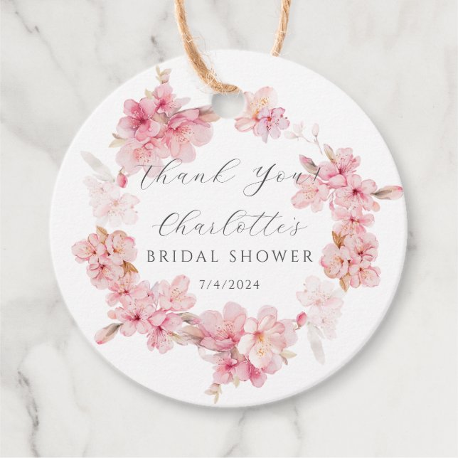 Cherry Blossom Delight Brautparty Geschenkanhänger (Vorderseite)