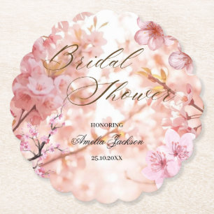 Cherry Blossom Delight Bridal Dusche Einladung Untersetzer