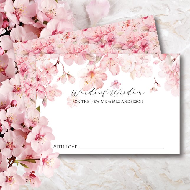 Cherry Blossom Delight Bride Words of Wisdom Card Einladung (Von Creator hochgeladen)