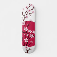 Cherry Blossom Design Skateboard Deck