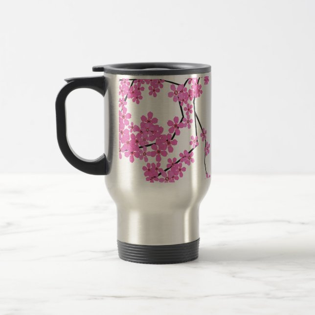 Cherry Blossom Design Travel Beverage Tasse (Links)