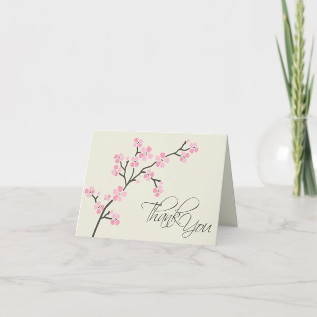 Cherry Blossom Designer Danke Karte 2 (pink) (Vorderseite)