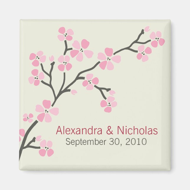 Cherry Blossom Designer Gastgeschenk Hochzeit 2 (p Magnet (Vorne)