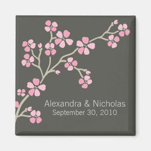 Cherry Blossom Designer Gastgeschenk Hochzeit (pin Magnet