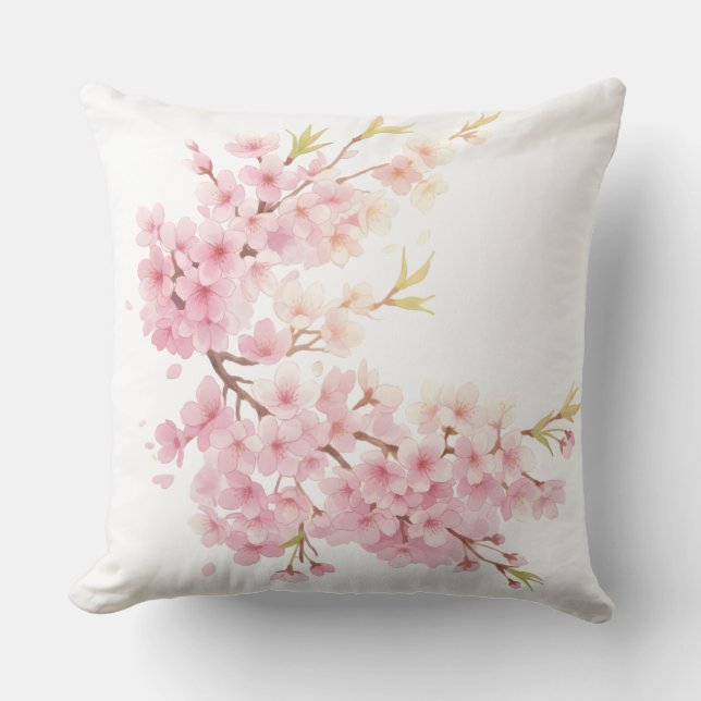 Cherry Blossom Dreams – Floral Art Kissen (Vorderseite)