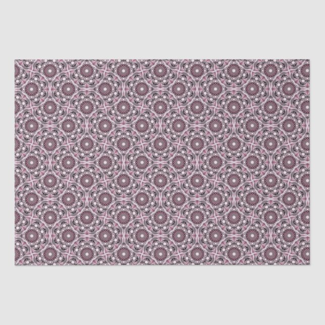 Cherry Blossom Dusky Rose Dot Mandala 1920er Fans Seidenpapier (Vorderseite)
