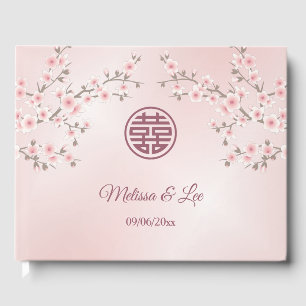 Cherry Blossom Dusty Pink Chinese Wedding Gästebuch