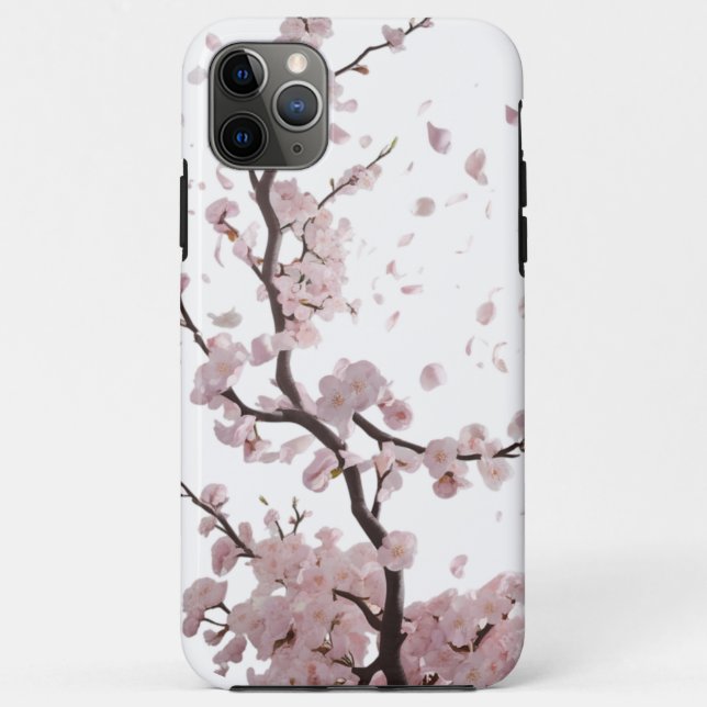 Cherry Blossom Elegance - Minimalistisches florale Case-Mate iPhone Hülle (Rückseite)