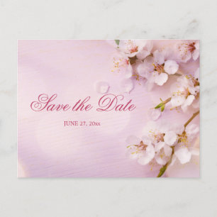 Cherry Blossom Elegant Save the Date Postkarte