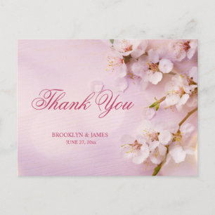 Cherry Blossom Elegant Wedding Vielen Dank Postkar Postkarte
