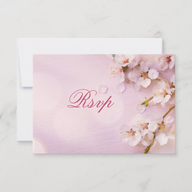 Cherry Blossom Elegante RSVP-Karten für Hochzeiten RSVP Karte (Vorderseite)
