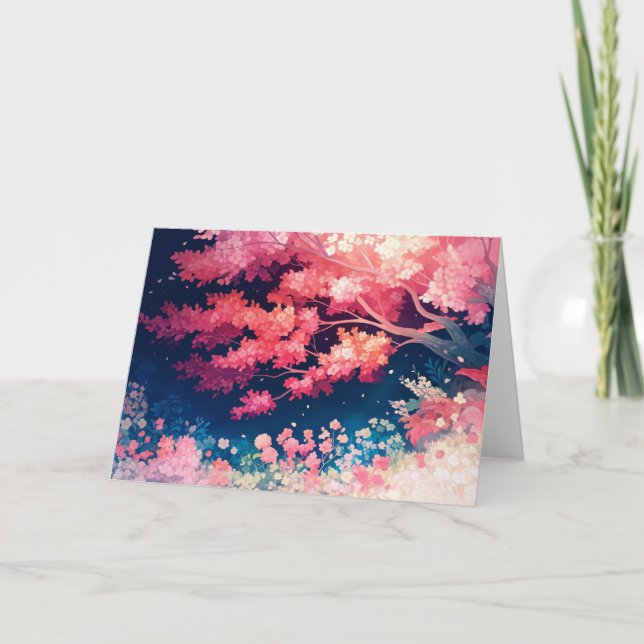 Cherry Blossom Embrace Karte (Vorderseite)