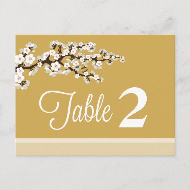 Cherry Blossom Empfang Tischnummer Placecards (Vorderseite)