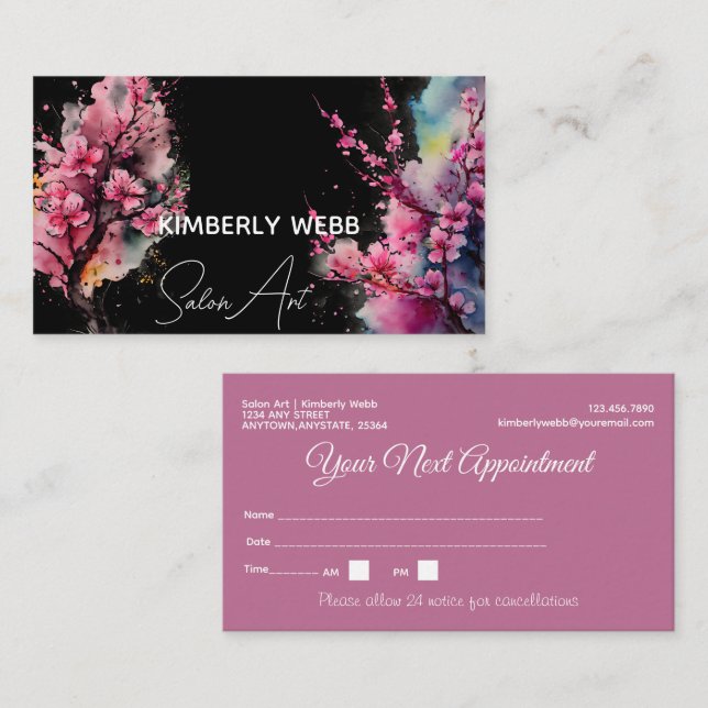 Cherry Blossom | Ernennungskarte Terminkarte (Vorne/Hinten)