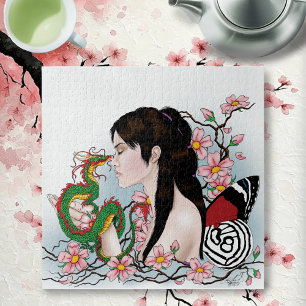 Cherry Blossom Fairy Dragon Freundschaft Puzzle