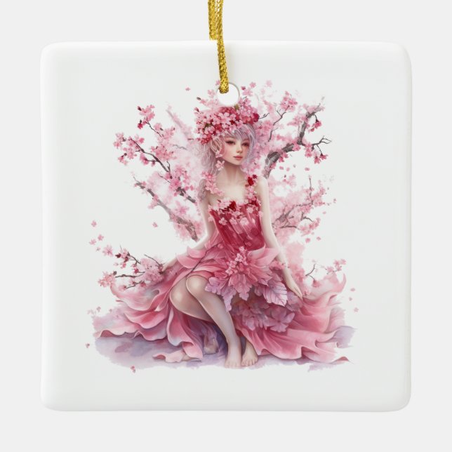 Cherry Blossom Fairy Princess Ornament (Vorderseite)