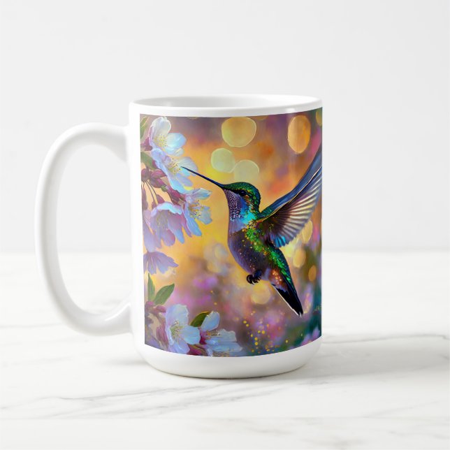 Cherry Blossom Fantasy Hummingbird Kaffeetasse (Links)